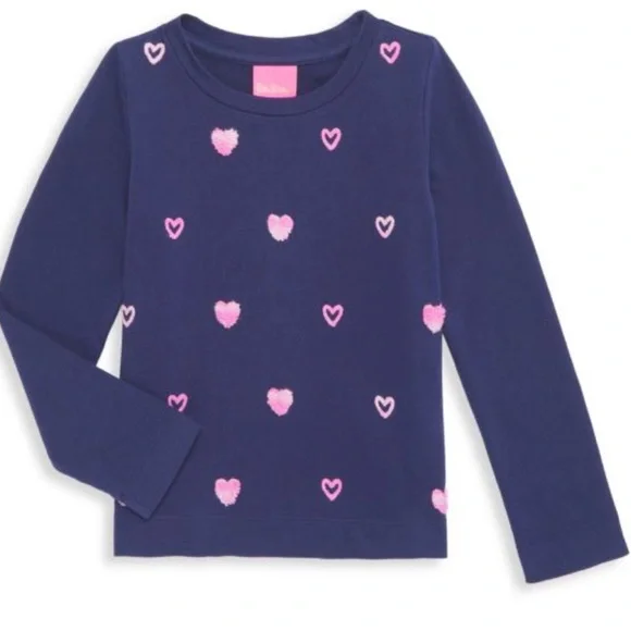 Lilly Pulitzer Girl's Mini Rami Heart Sweatshirt - Picture 1 of 2